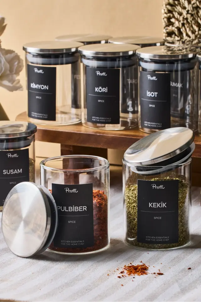 Aurelia 12 Parça Metak Kapak Cam Baharatlık 225 ml