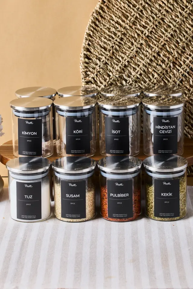 Aurelia 12 Parça Metak Kapak Cam Baharatlık 225 ml