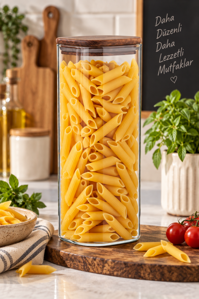 Borosilikat Cam Kavanoz Akasya Kapak 2100ml