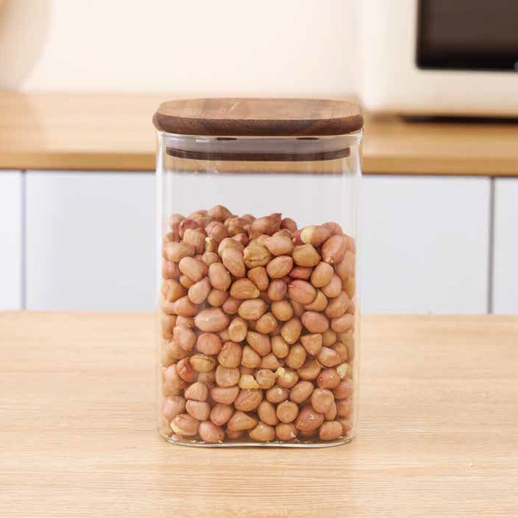 Borosilikat Cam Kavanoz Akasya Kapak 1350 ml