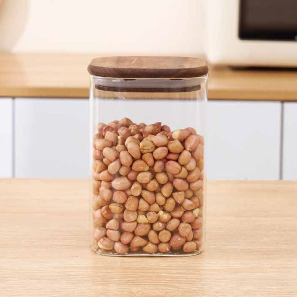 Borosilikat Cam Kavanoz Akasya Kapak 1350 ml