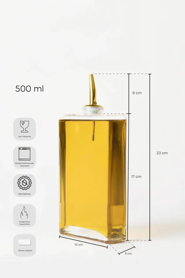 Molivet Silver Kapak 500 ml Cam Yağdanlık-Sirkelik