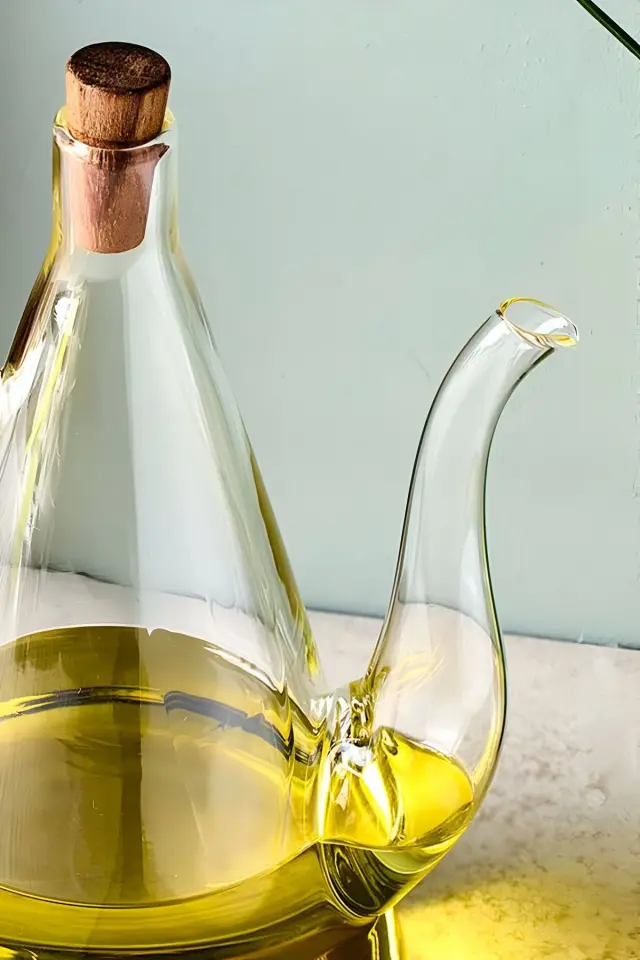 Price 500 ml Borosilikat Cam Yağdanlık Akasya Kapak
