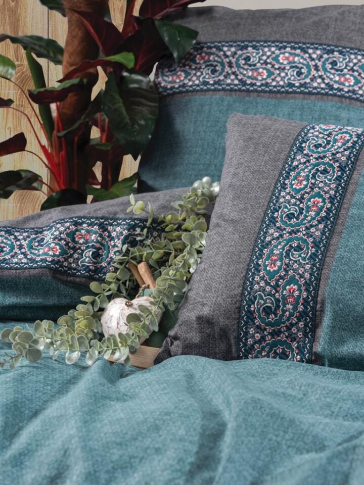 Folk Art Çift Kişilik Nevresim Takımı Erna Petrol