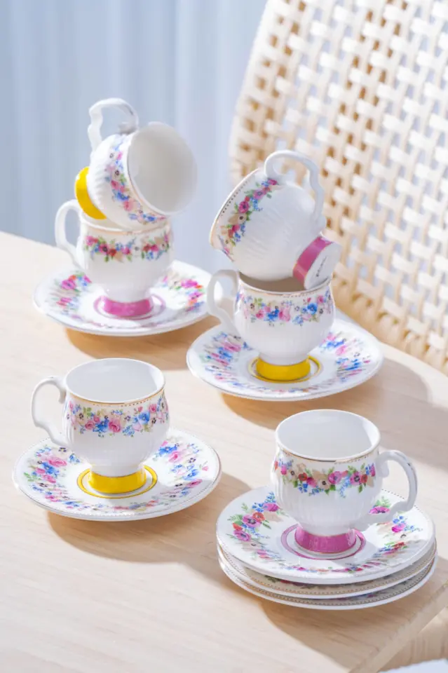 Despina 6 Kişilik Porselen Kahve Fincan Takımı - 90 ml