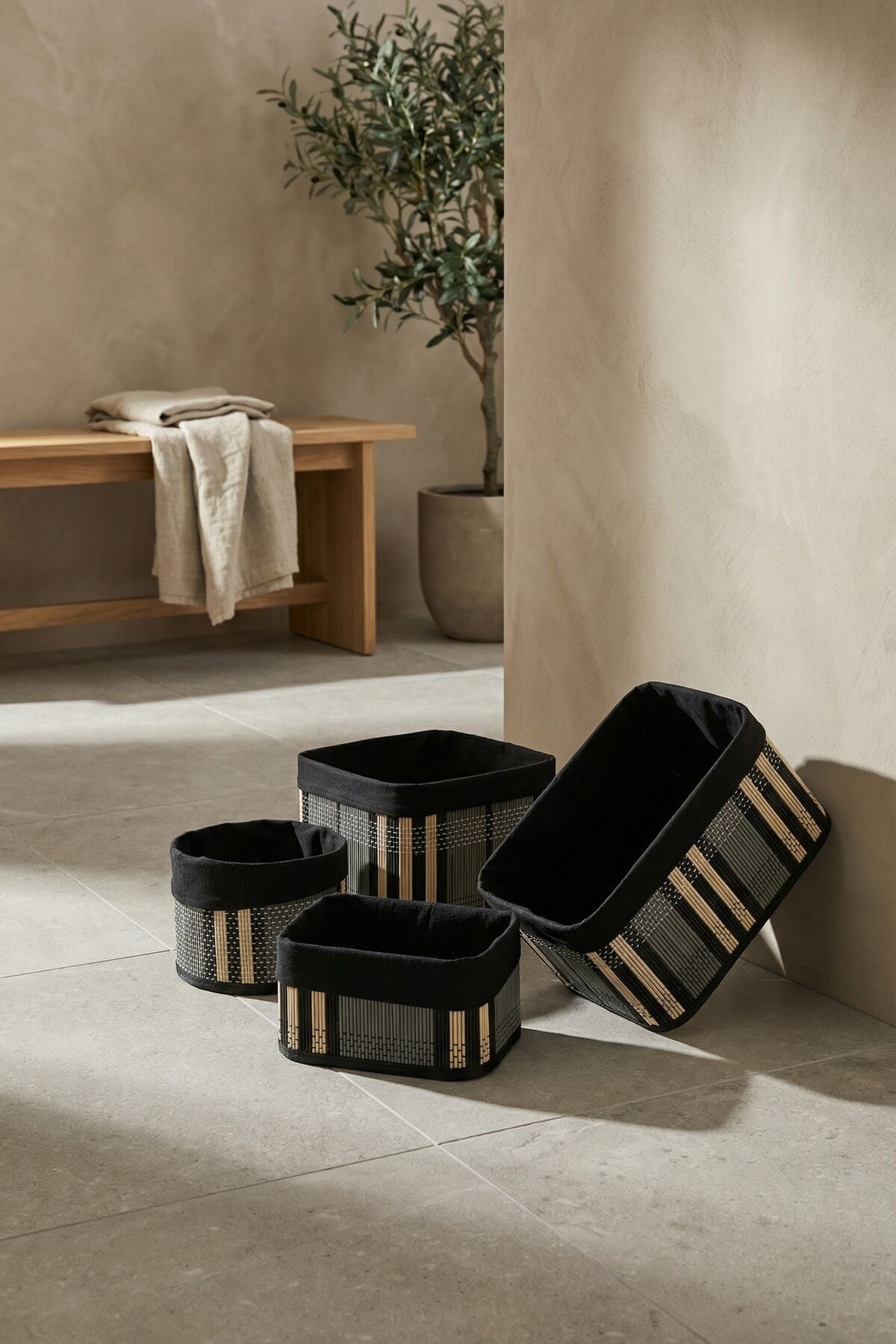 Nordic 4 lü Bambu Sepet Seti