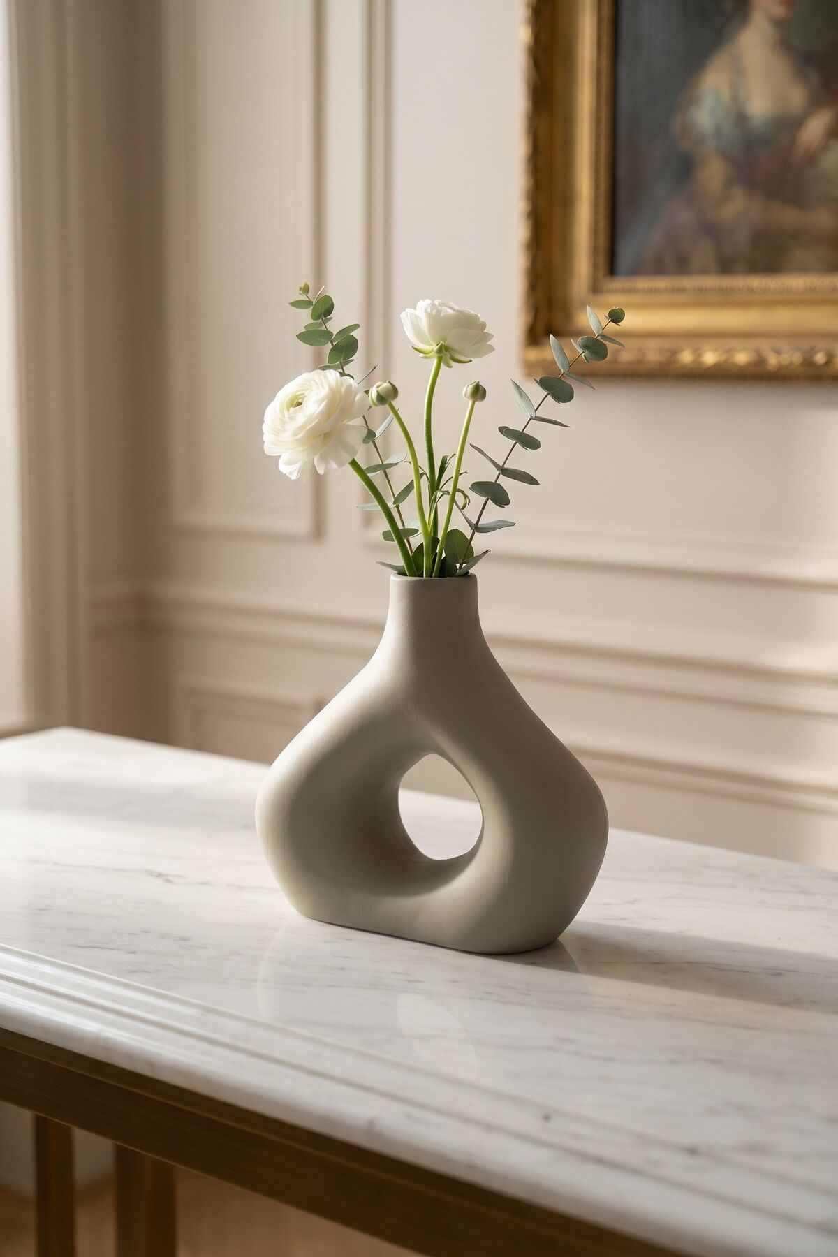 Terra Luxe Dalgalı Halka Vazo Yeşil- 21 cm