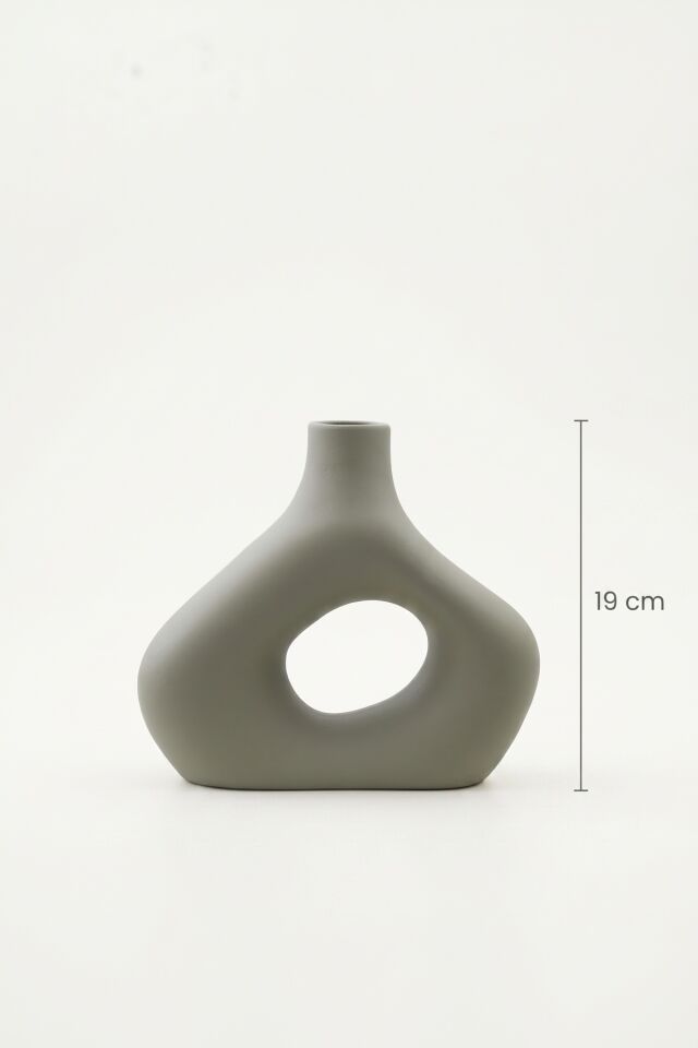 Terra Luxe Dalgalı Halka Vazo Yeşil- 21 cm