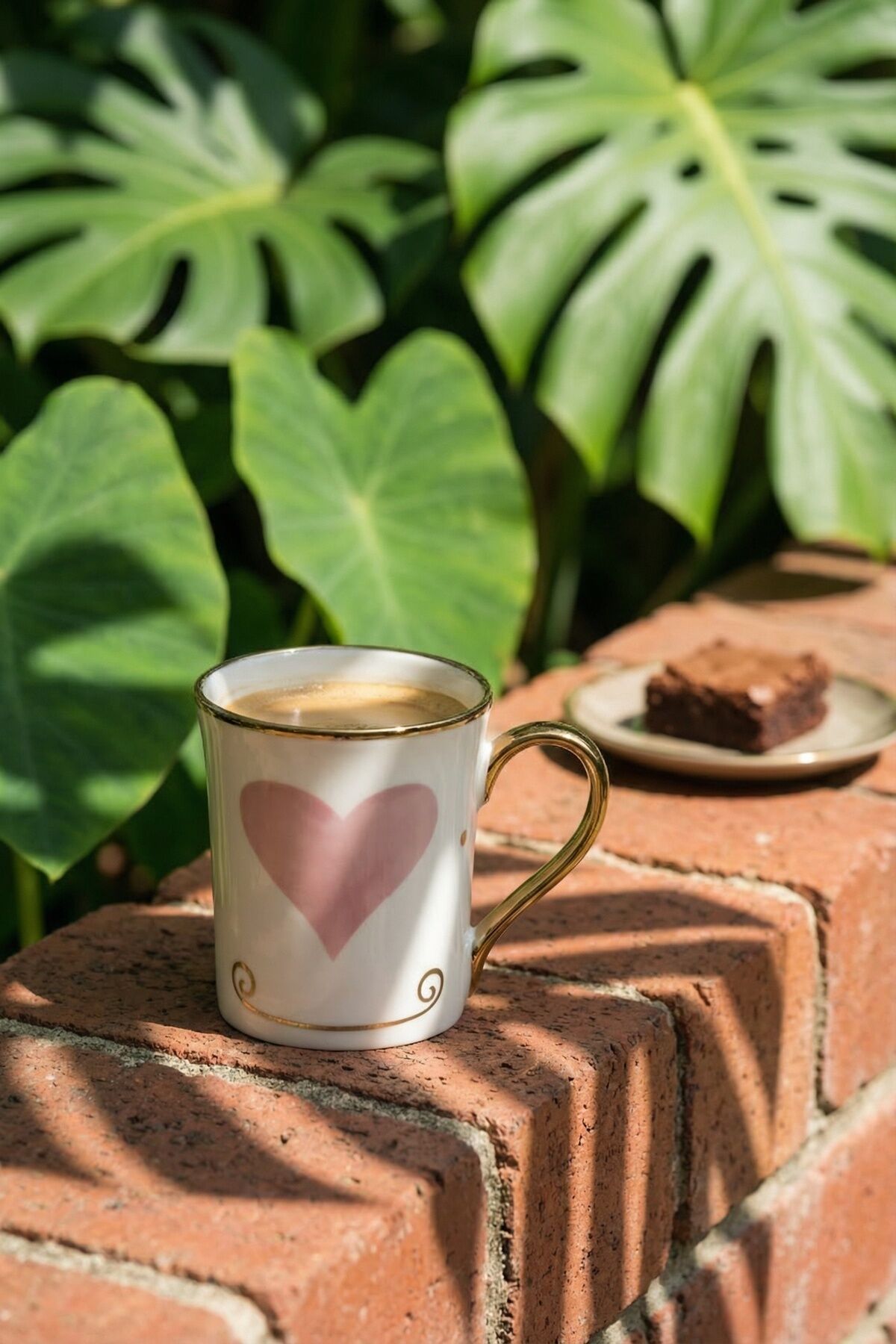 Heart Porselen Kupa Pembe - 250 ml