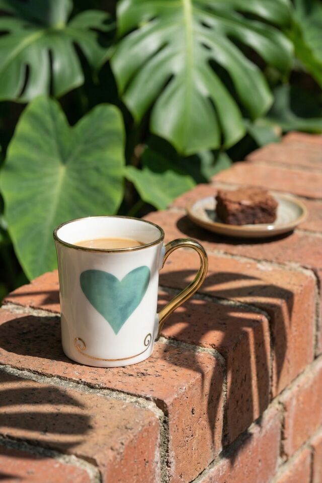 Heart Porselen Kupa Yeşil - 250 ml