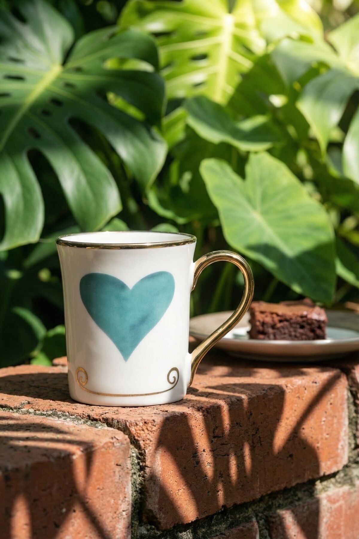 Heart Porselen Kupa Mavi - 250 ml