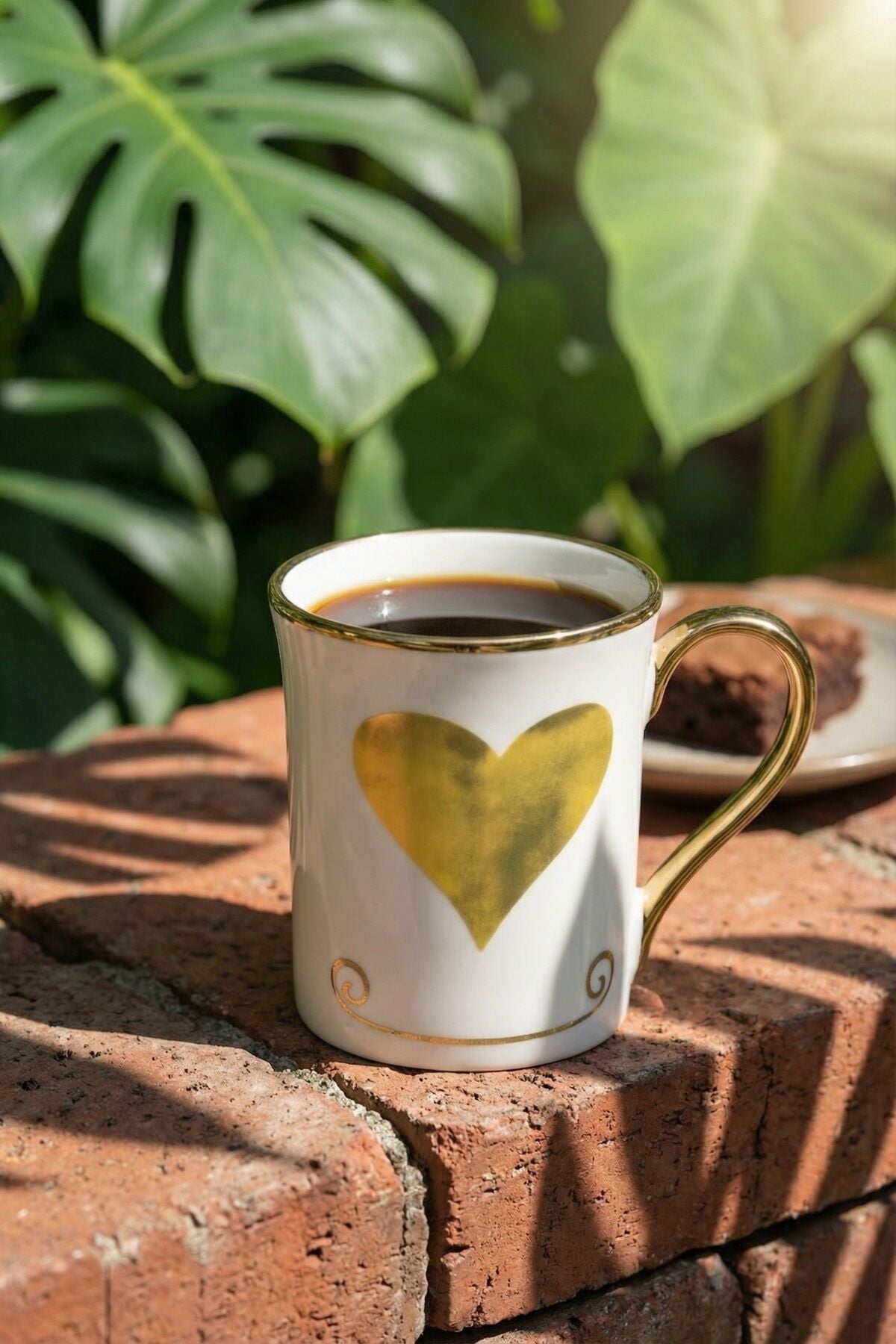 Heart Porselen Kupa Sarı - 250 ml