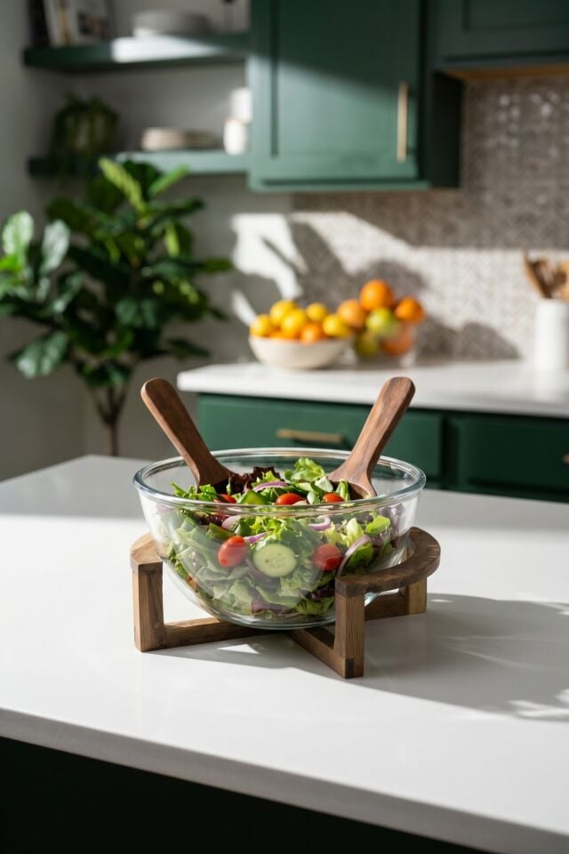Bosco Akasya Salata Servis Kasesi & Çatal Kaşık