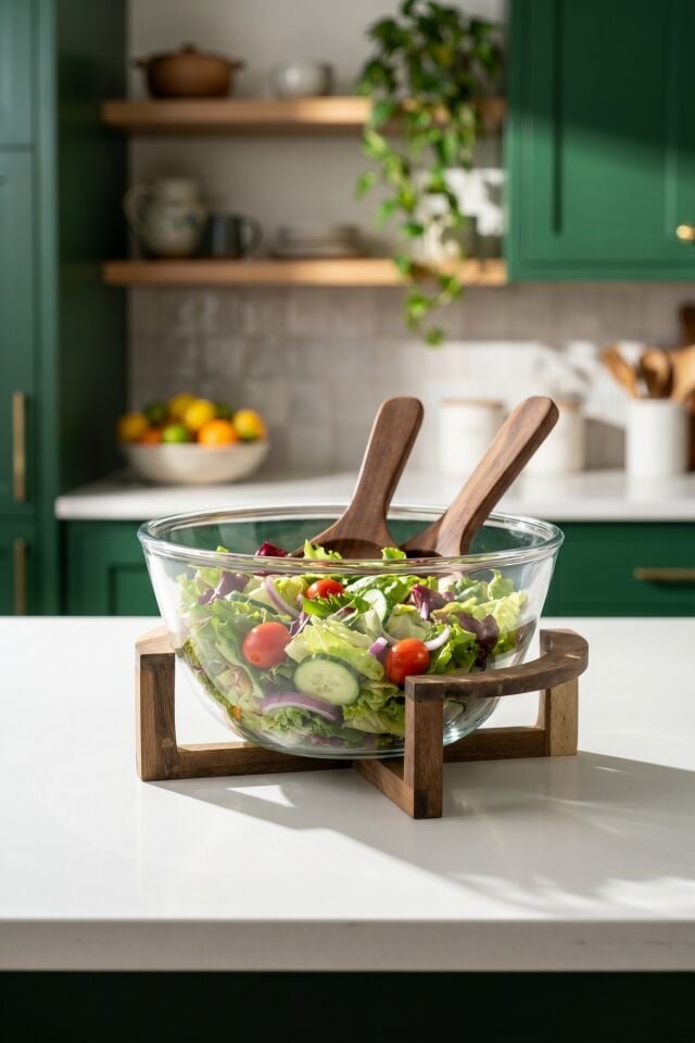 Bosco Akasya Salata Servis Kasesi & Çatal Kaşık