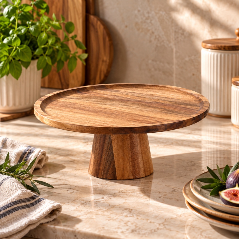 Lidea Akasya Ayaklı Sunumluk – 28 cm