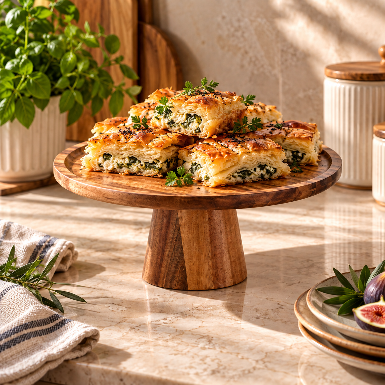 Lidea Akasya Ayaklı Sunumluk – 28 cm