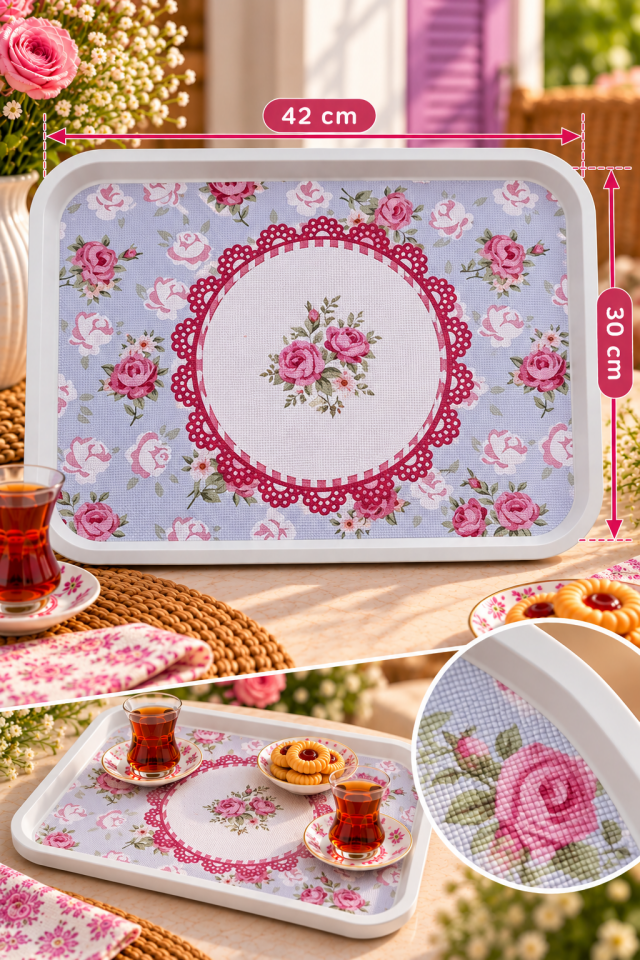 Kaymaz Zeminli Dikdörtgen Tepsi - 42x30 cm