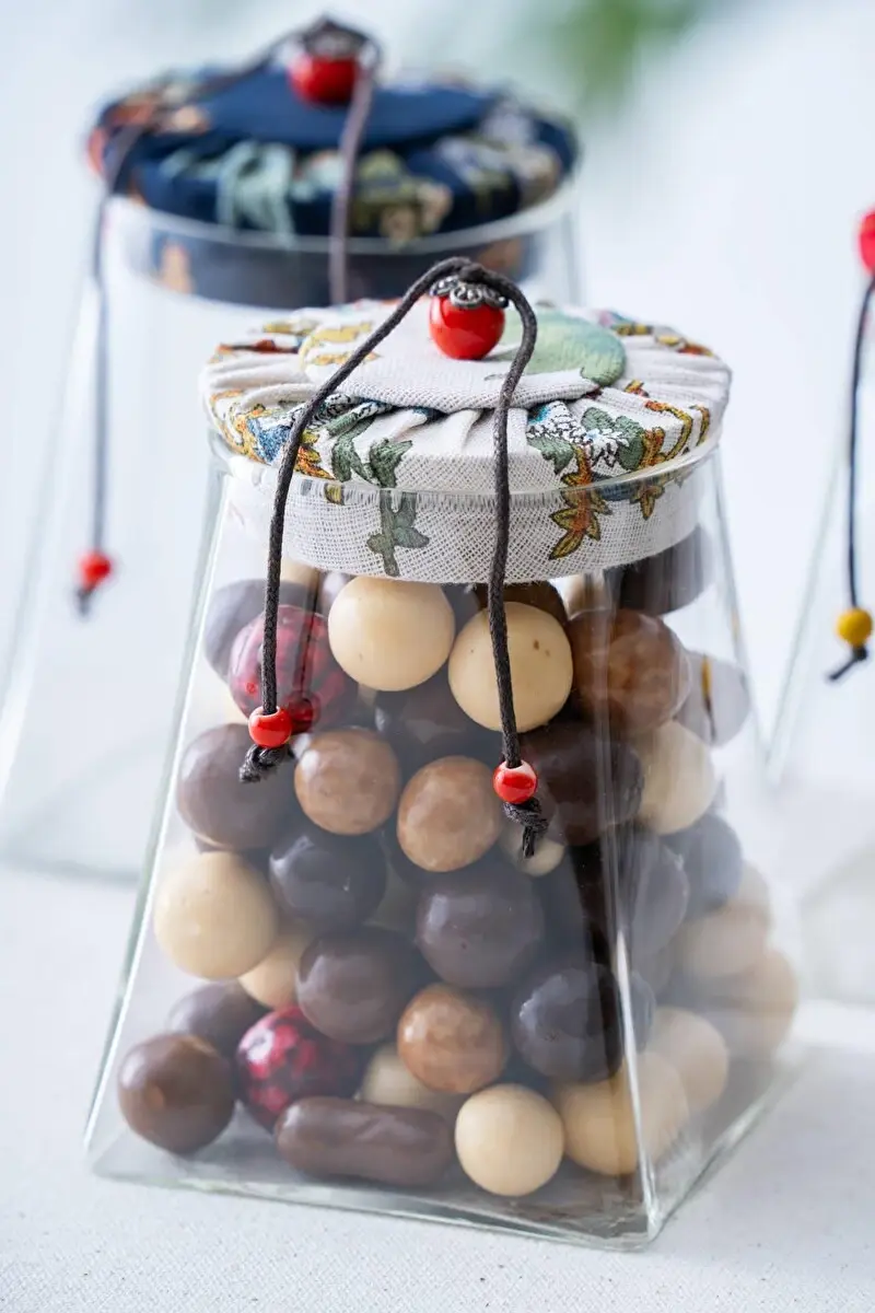 Renkli Kapaklı Cam Kavanoz – 350 ML